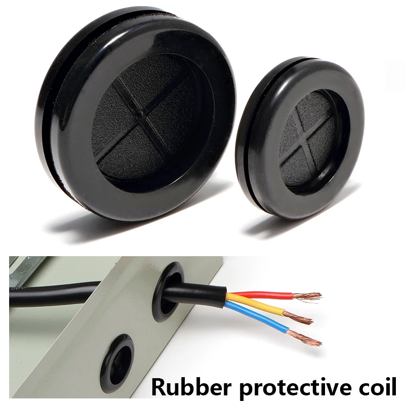 

Rubber Anti Falling Wire Sheath Reserved Hole Sealing Ring of Power Distribution Box Snap in Buckle Type Cable Threading Coil