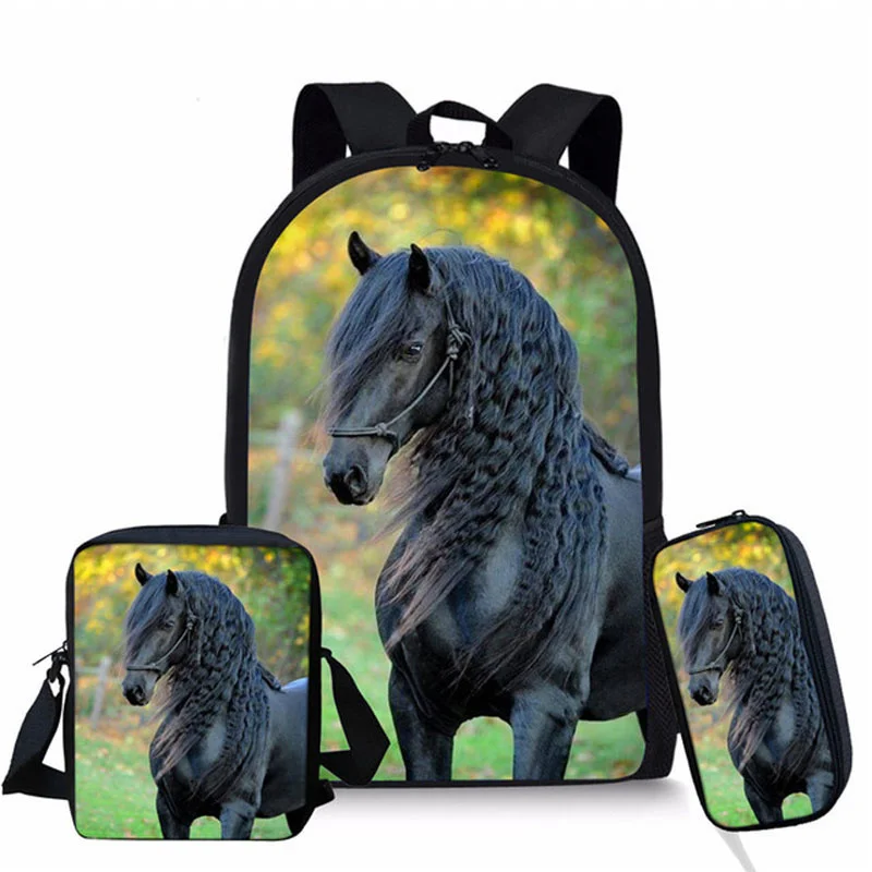 

Cute Horse 3D Print Kids Backpack School Bag Set For Teenager Children Boys Girls Book Bags Satchel Schoolbag Mochila Escolar