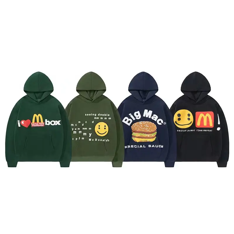 

Cactus Plant Flea Market Men's Hoodies Casual Foam printed plus velvet Hooded Sweatershirt cotton Oversized Men Streetwear Hoodi