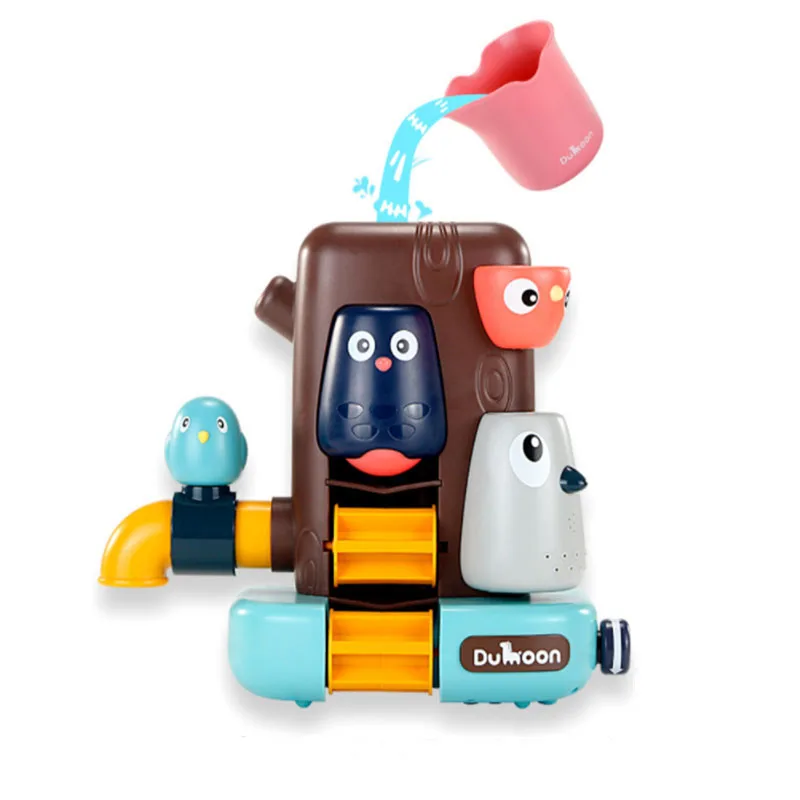 

New Baby Water Toys Bird Tree House Rotating Out Water Droplets Bathroom With Dishwashing Woodpecker Spray Bath Children's Toys
