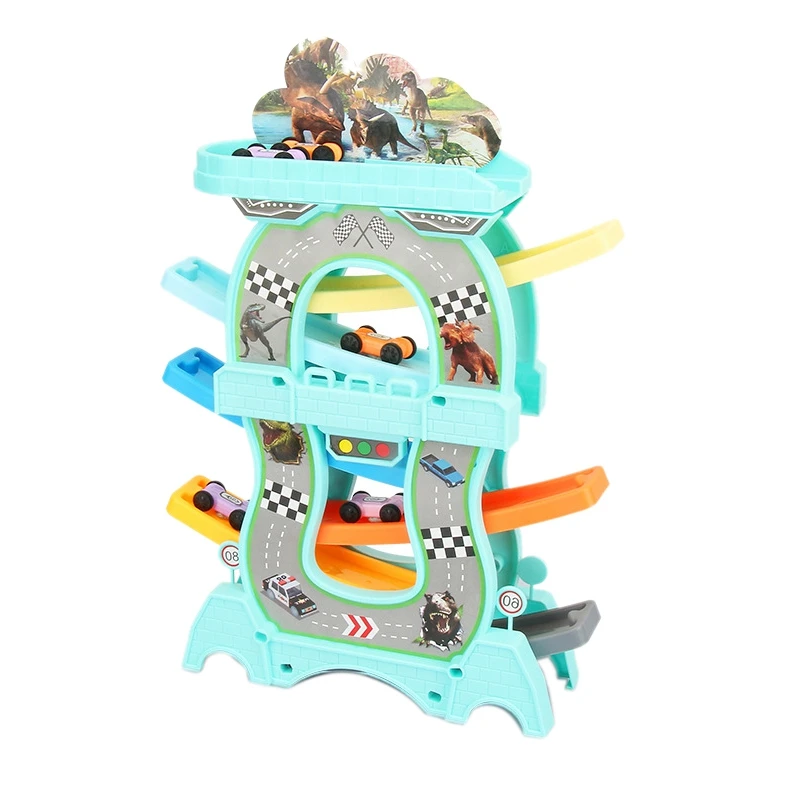 

Toddler Toys Gliding Car Set Slot Track Toys Slide Board Track With 6 Mini Cars Magic Racing Cars