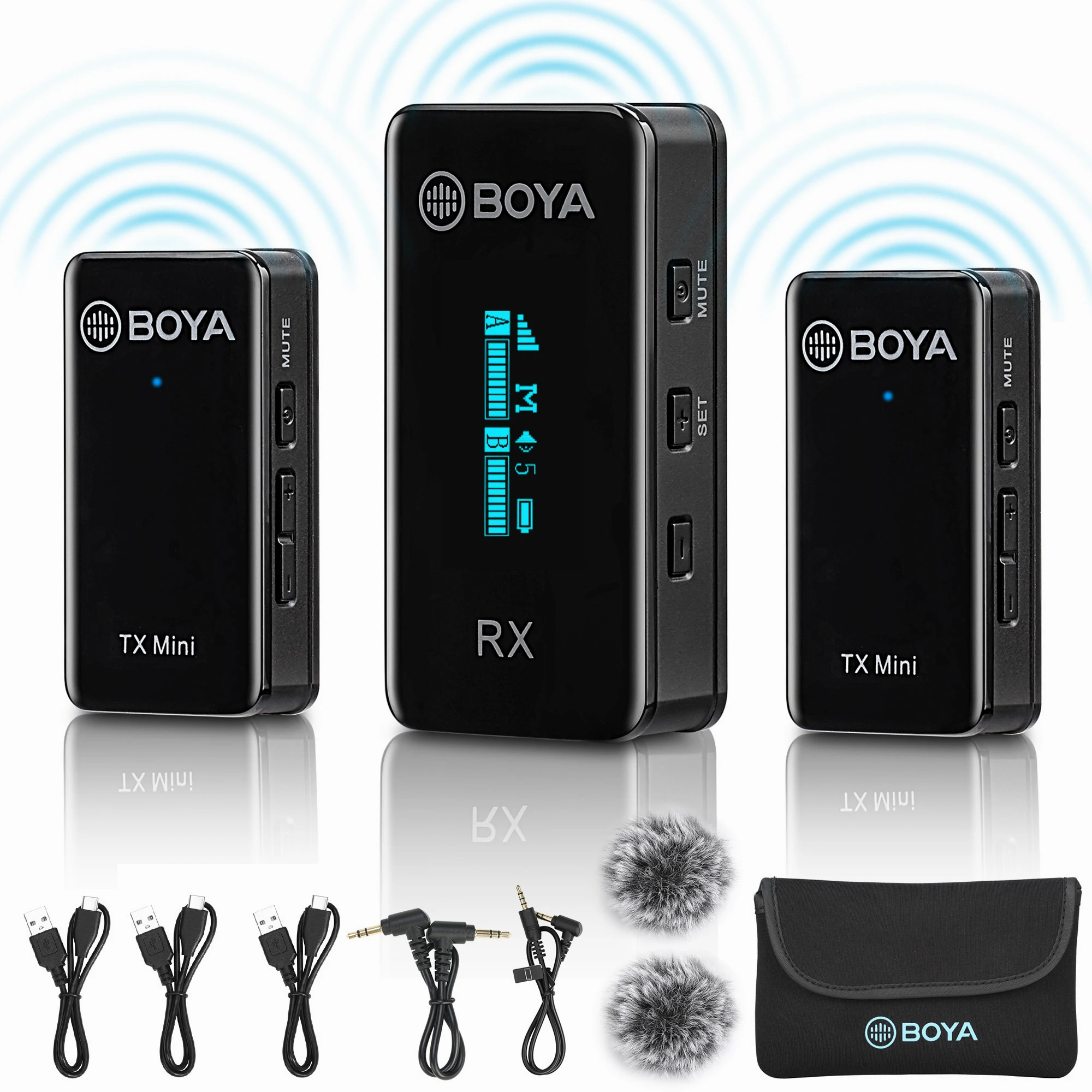 

BOYA BY-XM6 Mini Condenser Microphone for Pc Professional Wireless Microphone Lavalier Streaming Audio Microphones Mobile Phones