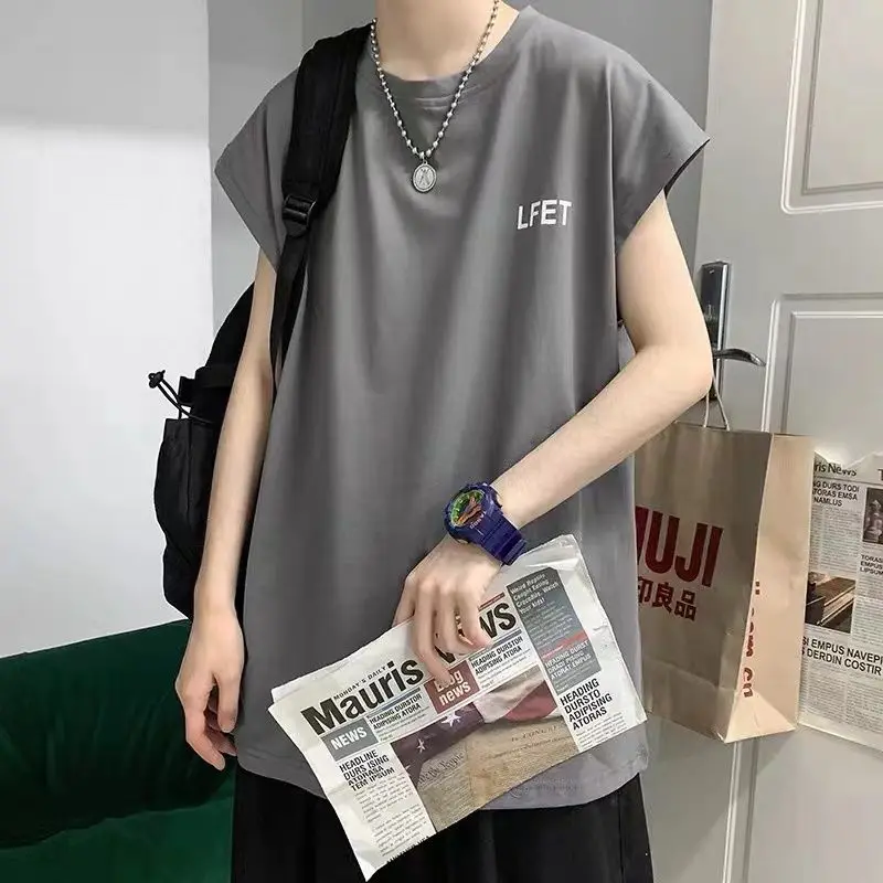

Fashion O-Neck All-match Letter T-Shirt Men's Clothing 2023 Spring New Loose Casual Pullovers Tops Short Sleeve Korean Tee Shirt