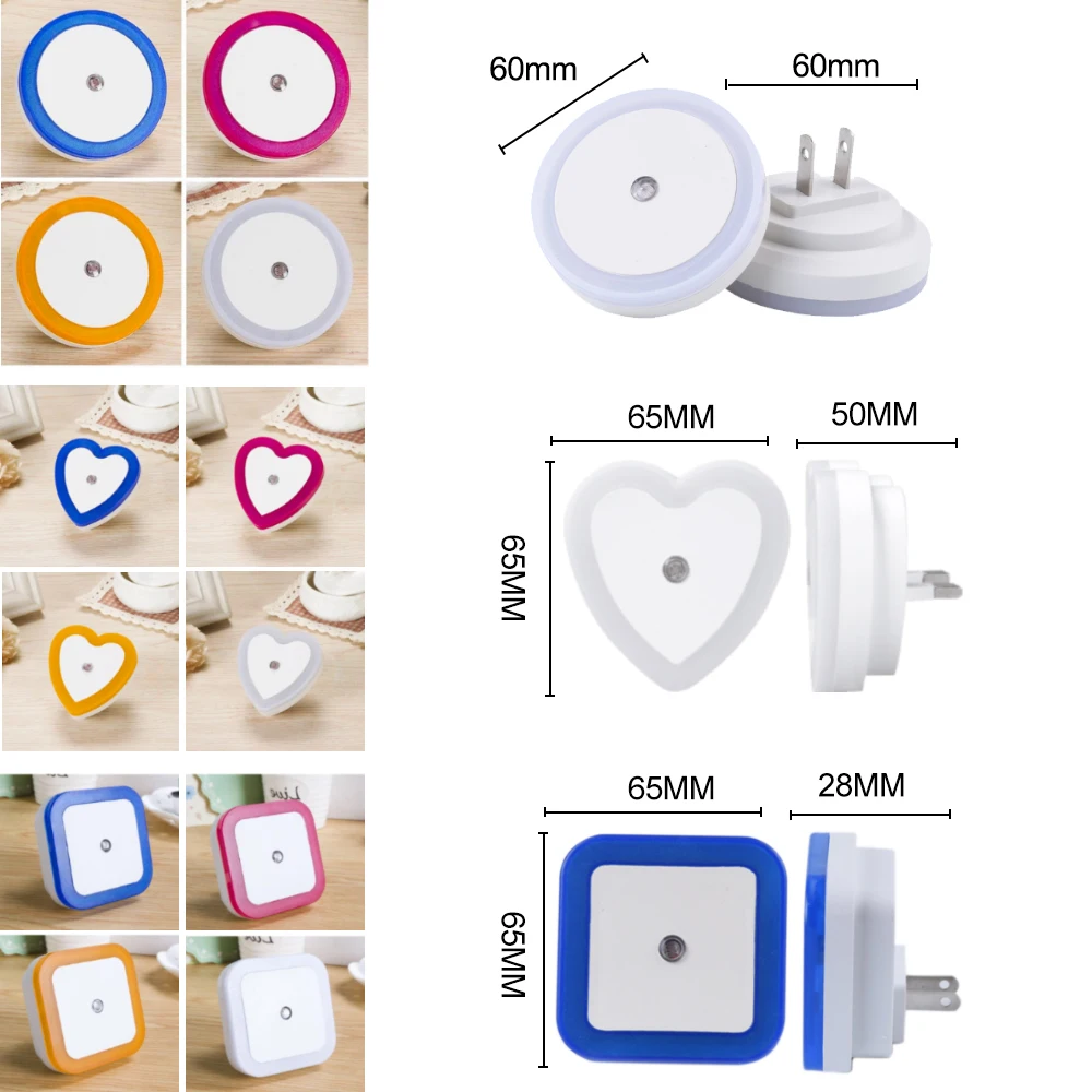 Светодиодные ночные светильники с датчиком Заката На рассвет автоматическое