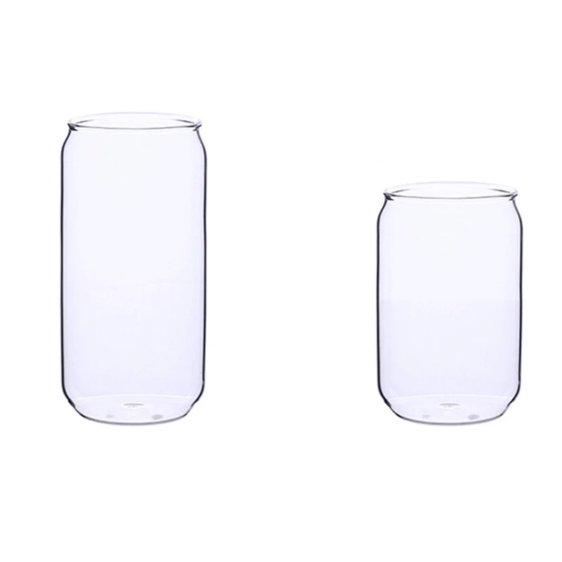

3 Piece Set Creative Heat-Resistant Glass Water Cup Cans Milk Tea Coffee Straw Cup Cocktail Glass