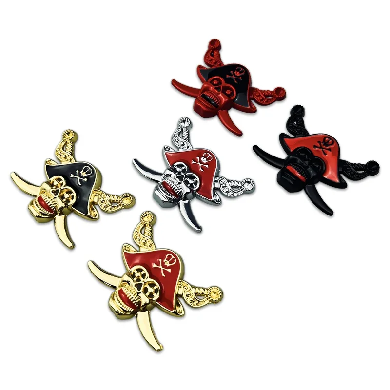 Металлический пиратский череп автомобильная наклейка универсальный значок на