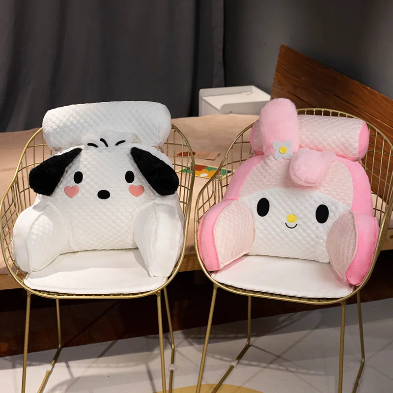 

Kawaii Sanrioed Headboard Sofa Cushion Pillow Kuromi Cinnamoroll Mymelody Cartoon Plush Doll Lumbar Pillow Cute Anime Girl Gifts