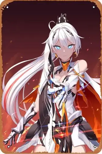 Honkai Impact 3rd постеры Киана Каслана винтажные металлические жестяные знаки для дома