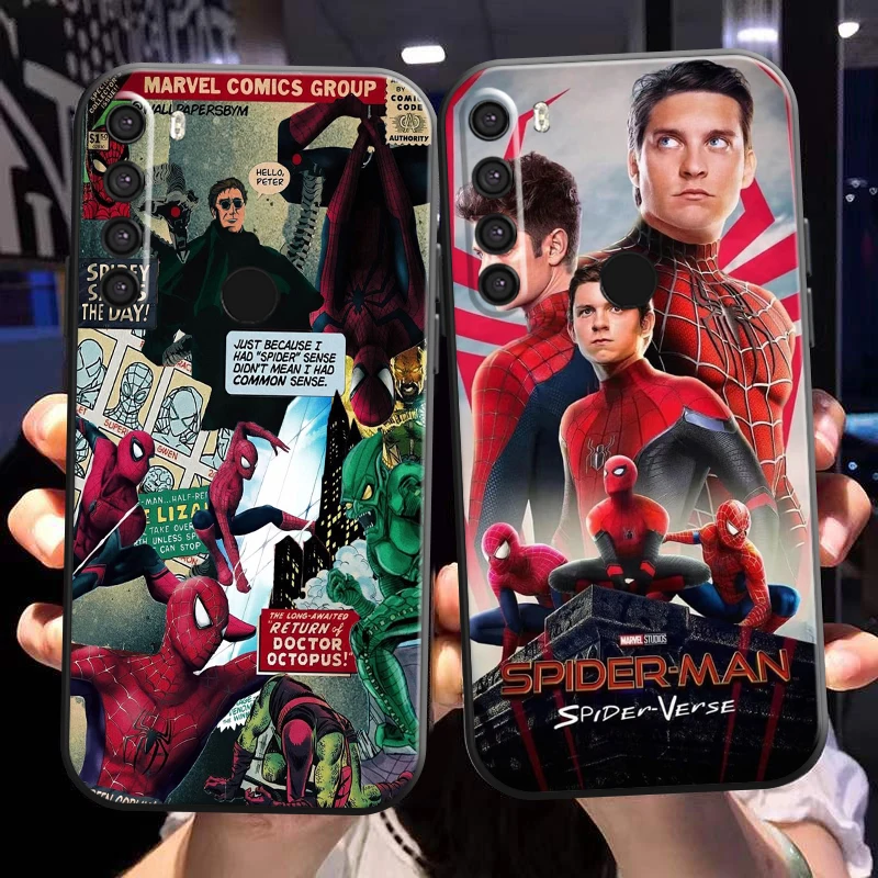

Avengers Spiderman Iron Man Phone Case For Xiaomi Redmi Note 8 Pro Note 8T Redmi 8 8A Black Carcasa Liquid Silicon Funda Back