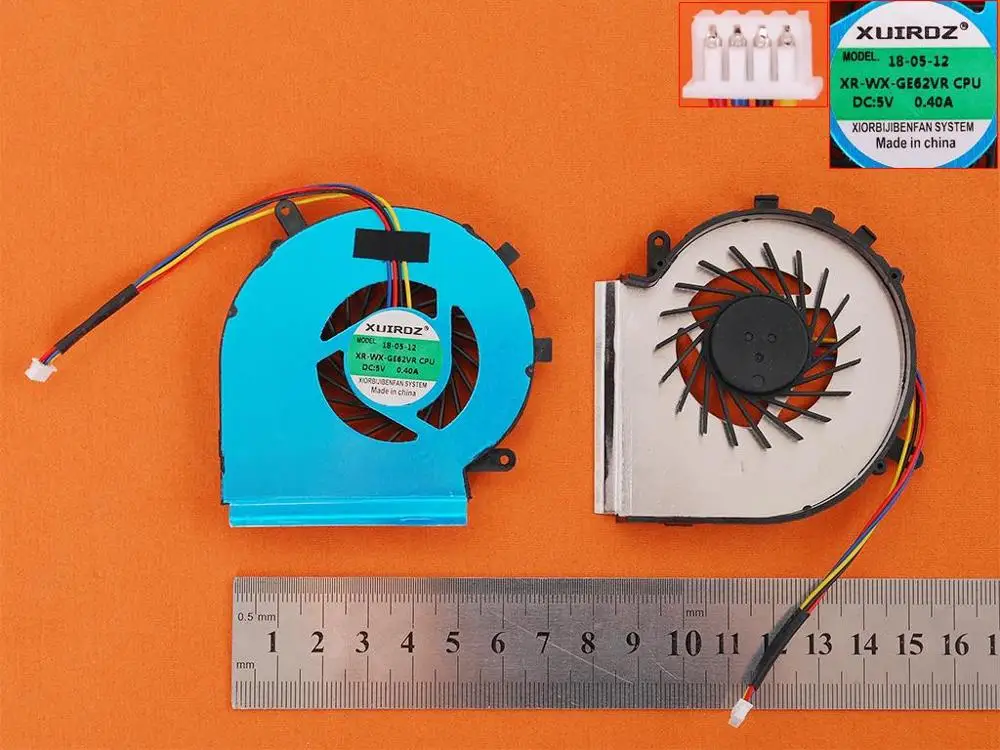 Новый охлаждающий вентилятор для ноутбука MSI GE62 GE72 PE60 PE70 GL62 (4 контакта, для кулера ЦП, OEM) PN:XR-WX-GE62VR