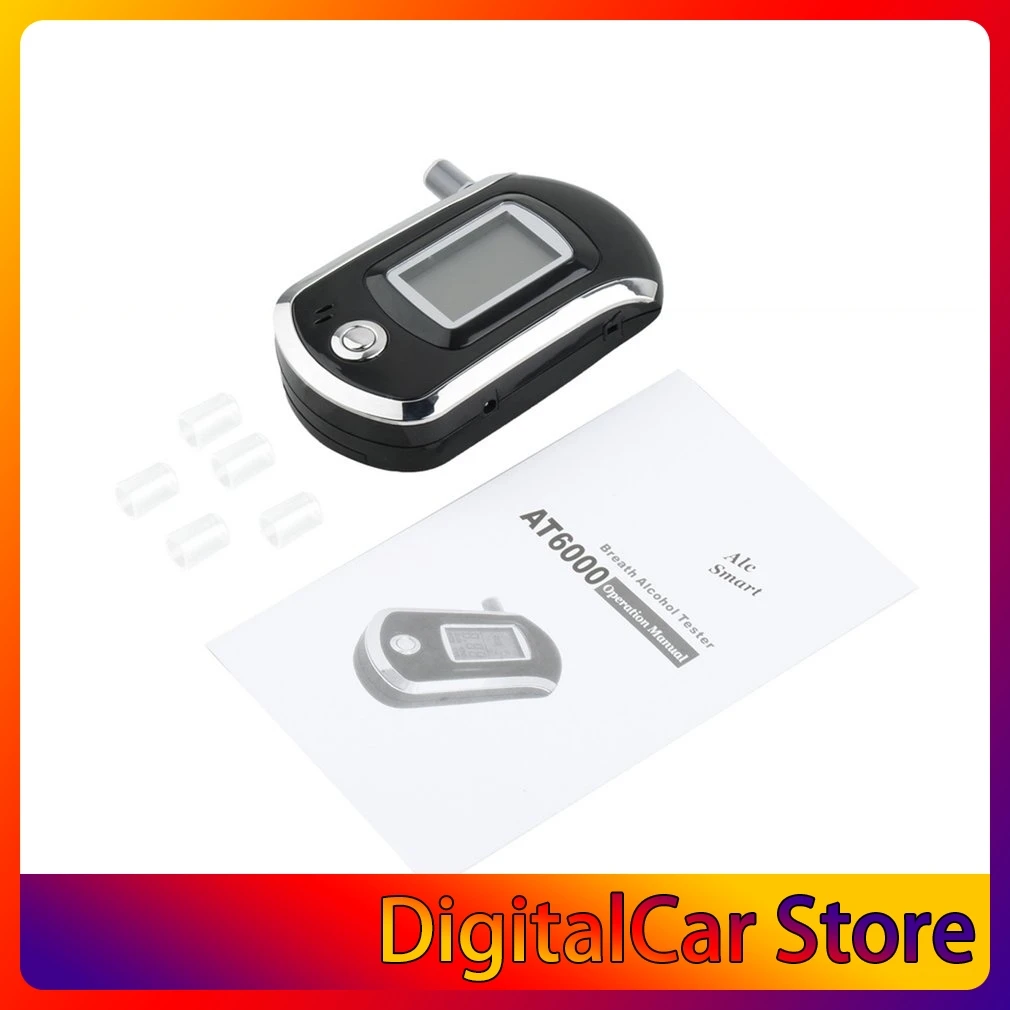 

Alcohol Tester Professional Digital Breathalyzer Breath Analyzer with Large Digital LCD Display 5 Pcs Mouthpieces HOT