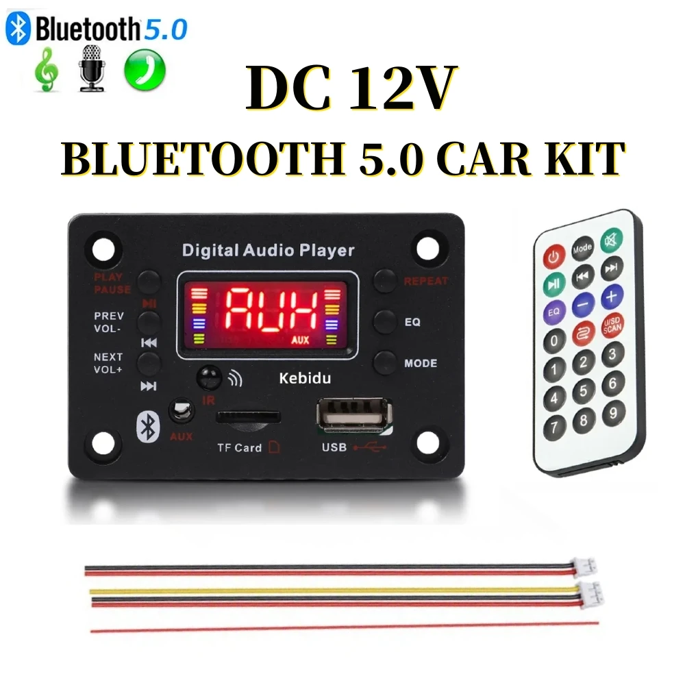 Bluetooth 5 0 MP3 WMA декодер плата DC 12V Беспроводной автомобильный аудио USB TF FM радио