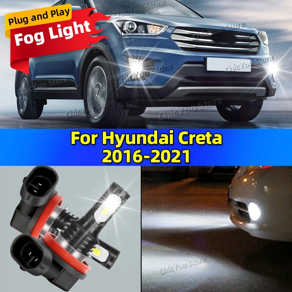

Светодиодные автомобильные противотуманные фары, лампы, автоаксессуары для Hyundai Creta 2016 2017 2018 2019 2020 2021 20000LM, ультра яркие Plug and Play