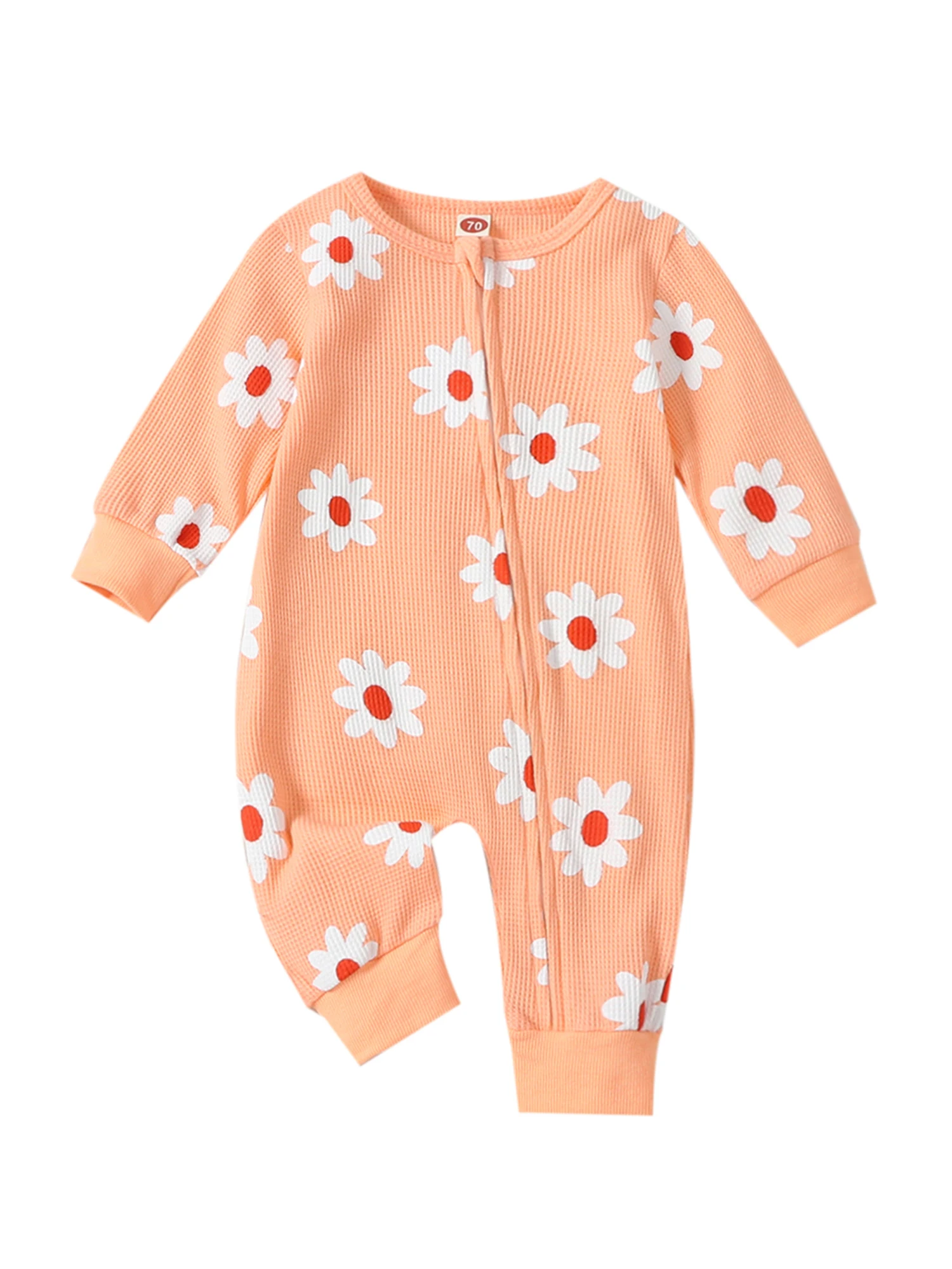 

Adorable Infant Strawberry Printed Footless Pajama Romper with Zipper Closure and Long Sleeves for Girls - Perfect Nightwear