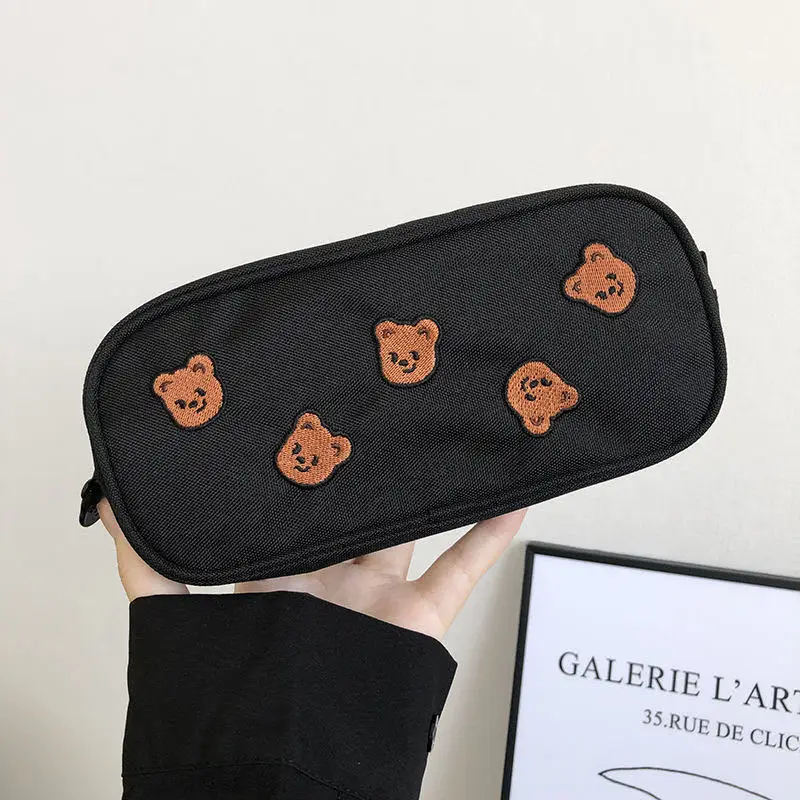 

Bear Friends Pencil Bag Pen Case Oxford Fabric Embroidery Pattern Storage Pouch for Stationery School Student Gift E6183