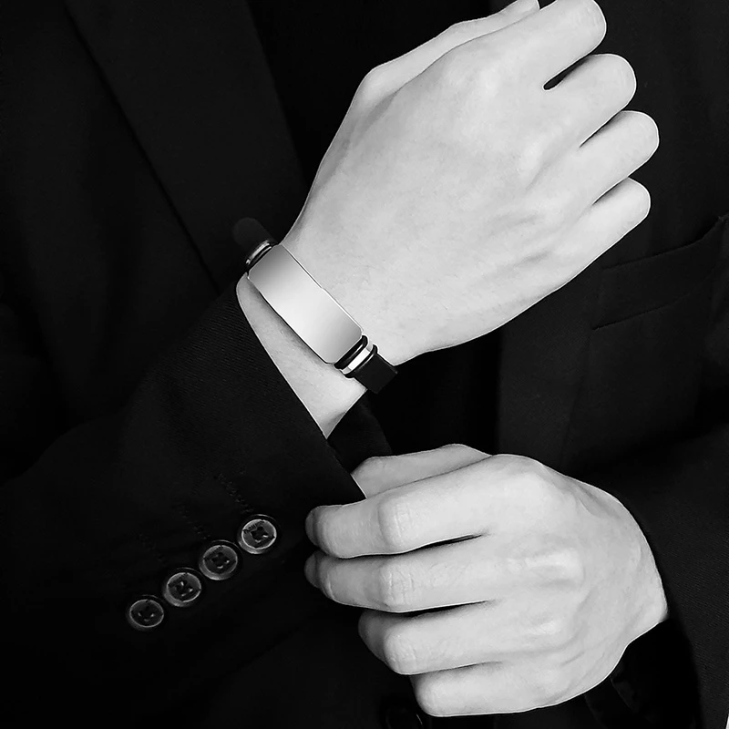 Браслет из нержавеющей стали с индивидуальной гравировкой регулируемые