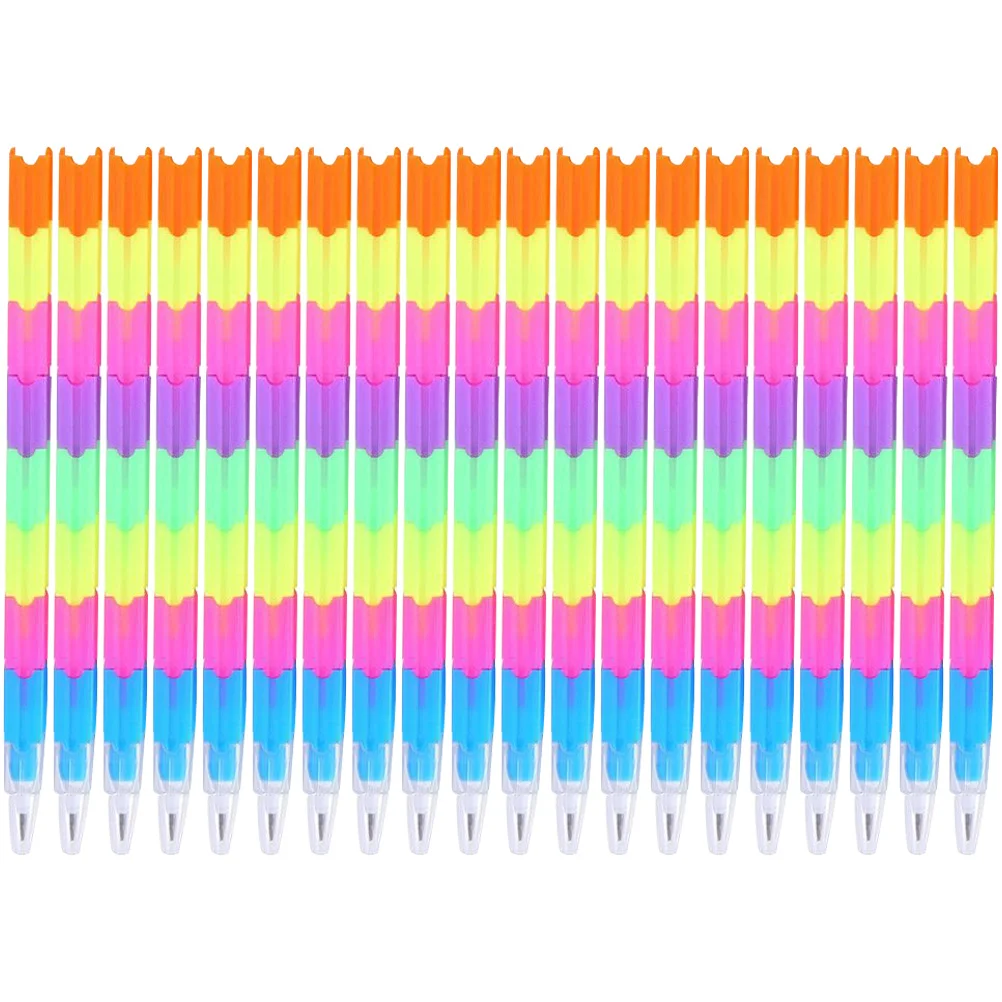 

20Pcs Stacking Pencils Portable Toddlers Pencils Writing Pencils Multi-use Pencils Kids Pencils