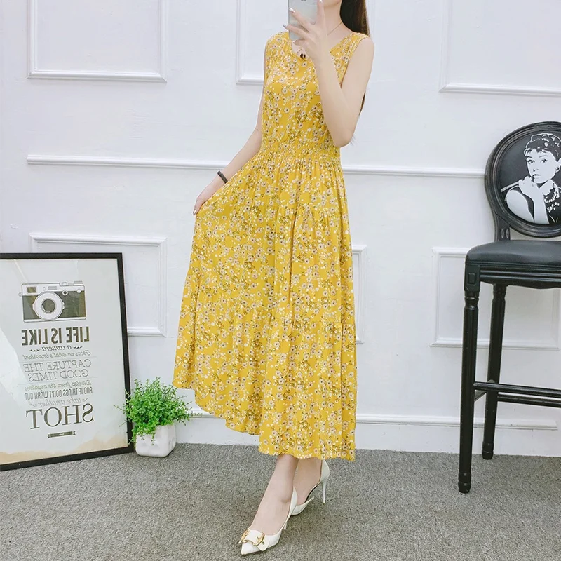 

Bohemian Beach Maxi Dress Fashion Women Long Dress Sleeveless Loose Party Dresses