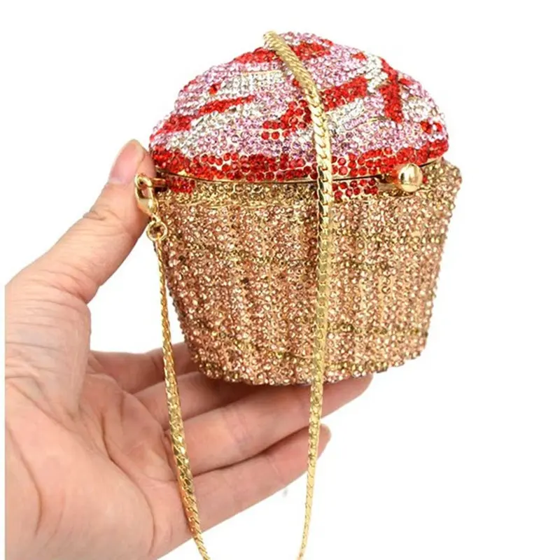 Cake Designer Bags Luxury Ice Cream Evening Bag Crystal Shoulder Bag Rhinestone Wedding Party Purses Handbags Crossbody Bags New