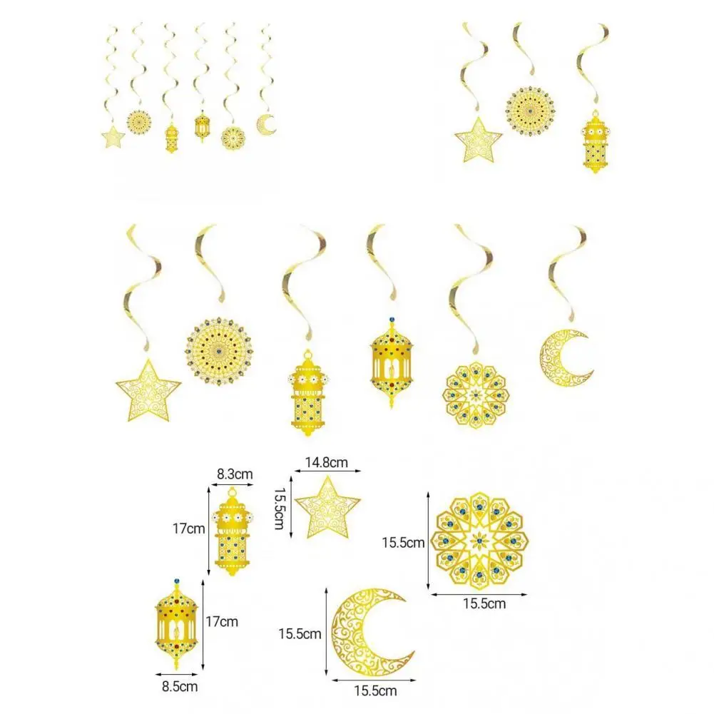 

Versatile 6Pcs/Set Practical Festival Decor Hanging Bunting Paper Hanging Bunting Portable for School