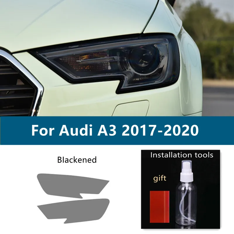 TPU Car Headlight Protector Film Smoke Black Tint Stickers For Audi A3 8V A4 B8 B9 A5 A6 C8 A7 A8 D4 TT E-tron R8 Accessories