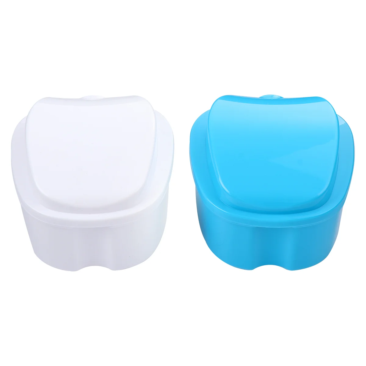 

2 Pcs Denture Box False Teeth Retainer Dental Container Portable Cup Holder Plastic Travel Dishwasher
