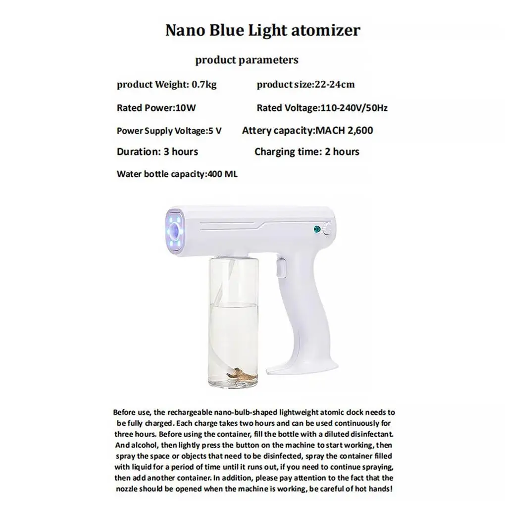 

Nanometer Spray Disinfection Gun Handheld Wireless Charging Spray Disinfection Machine