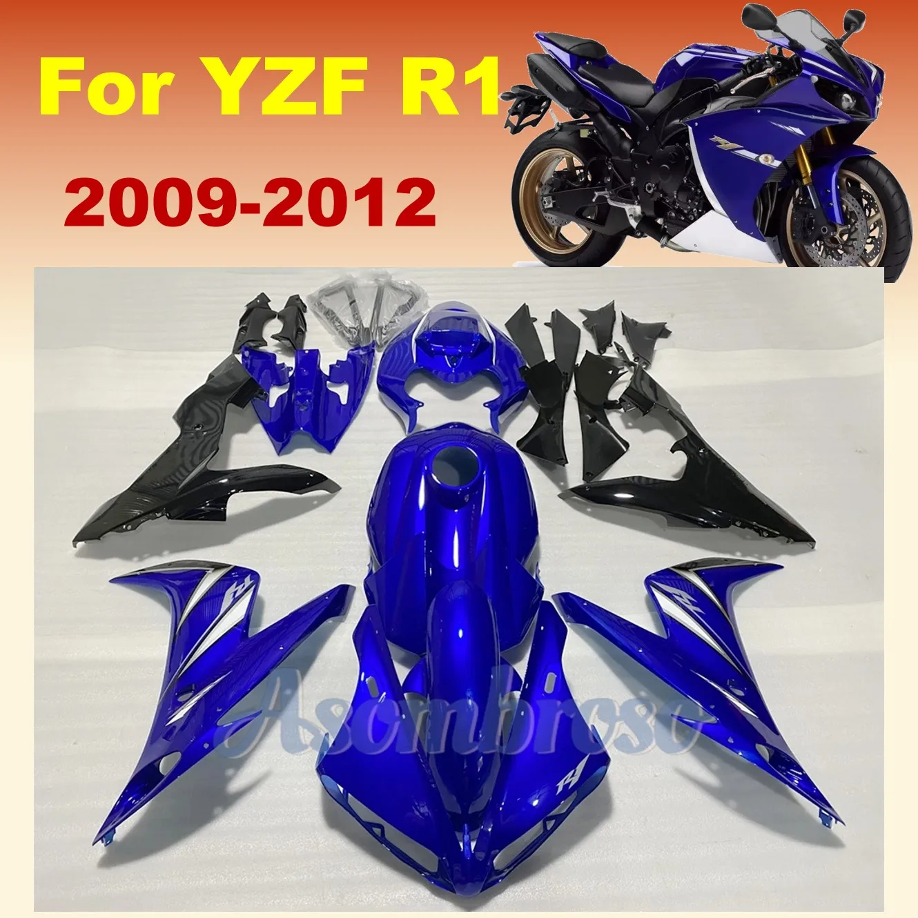 ABS новые комплекты обтекателей для мотоциклов YZF1 2009 2010 2011 2012 2013 2014 синий