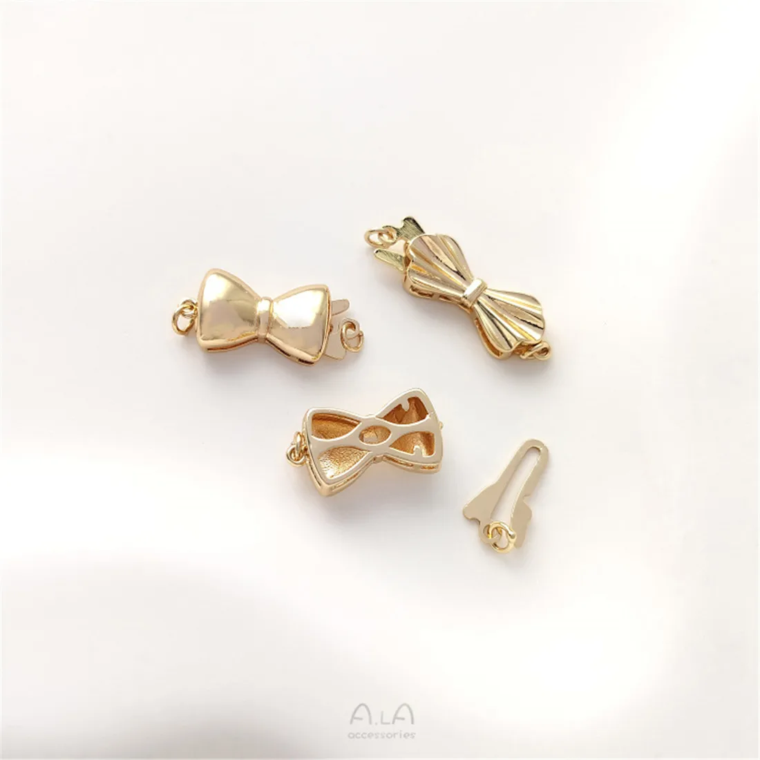 Пряжка-бант из 14-каратного золота Пряжка ручной работы для рукоделия жемчужная