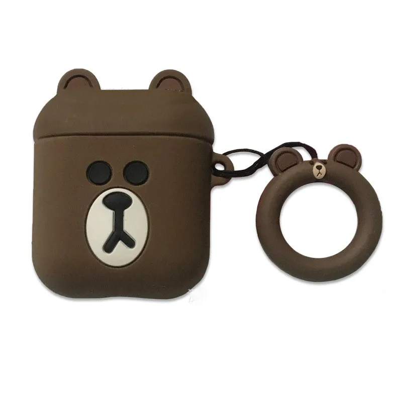 

Cartoon Kawaii Cute Brown Bluetooth headset case Applicable to Airpods 1/2/3 Pro Silicone Bluetooth headset Earphone cover