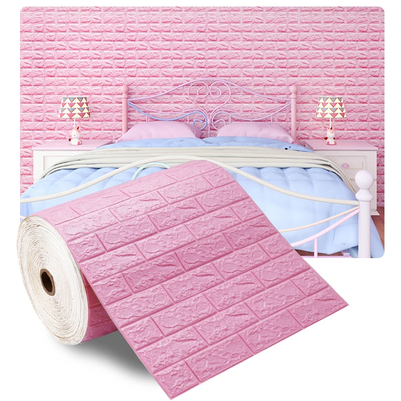 

Self-adhesive 3D Wall Sticker Kids Room Waterproof Background Brick Pattern Wallpaper Mural