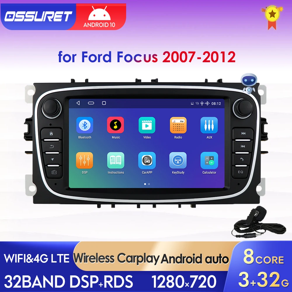 Автомобильная магнитола на Android для Ford Focus Mondeo S MAX C Galaxy Transit Connect 2010 Kuga