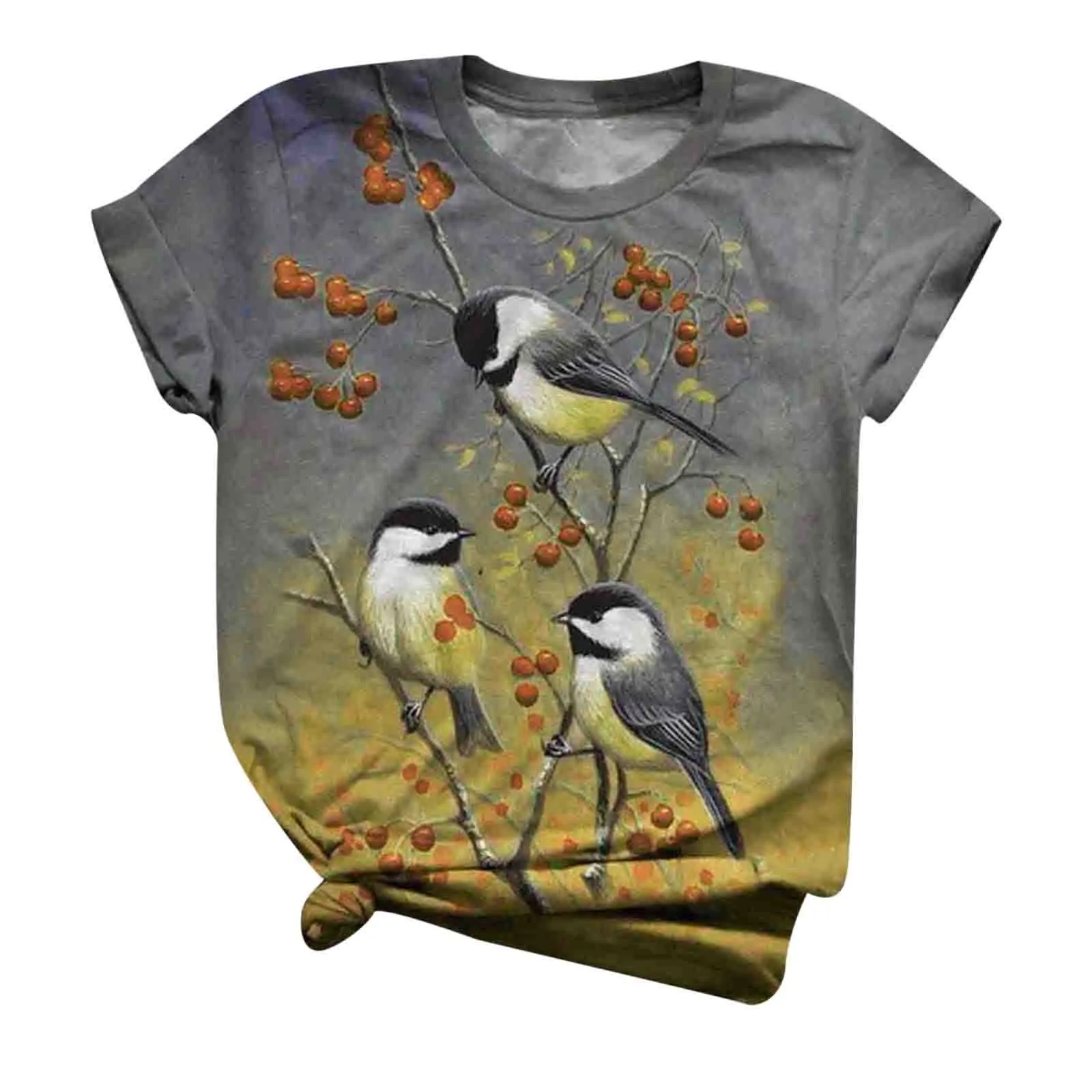 

Fashion Cute Birds Graphics 3D Printed T Shirt Women's Streetwear T-Shirts Y2k Harajuku Tees Tops Female Oversized Camisetas