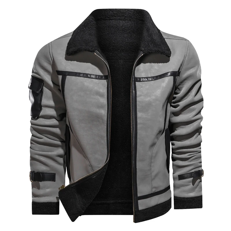 Men 2023 Motorcycle Winter Jacket Men Faux Pu Leather Jackets Casual Thicken plus velvet Biker Coat Fleece Wear-Resistant Jacket