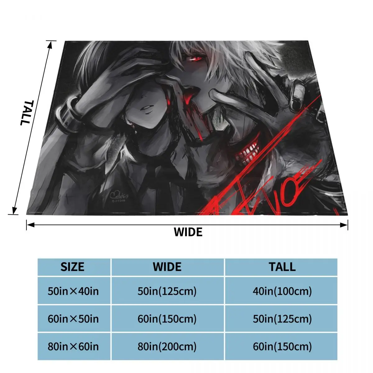 Токийский Гуль канеки Кен одеяло с флисовой подкладкой зимняя манга 3D