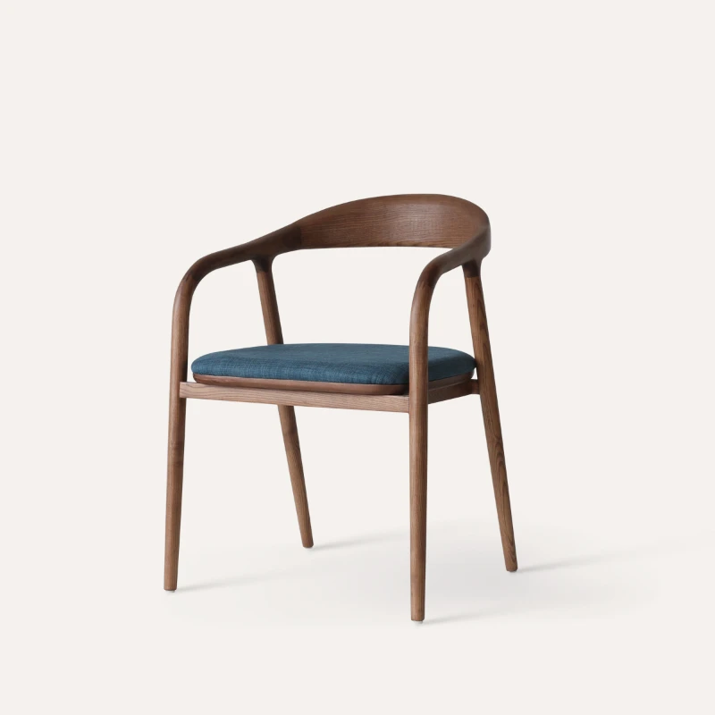 

New Chinese Style Simple Solid Wood Fabric Dining Chair Nordic Home Book Hotel Homestay Leisure Living Room Furniture
