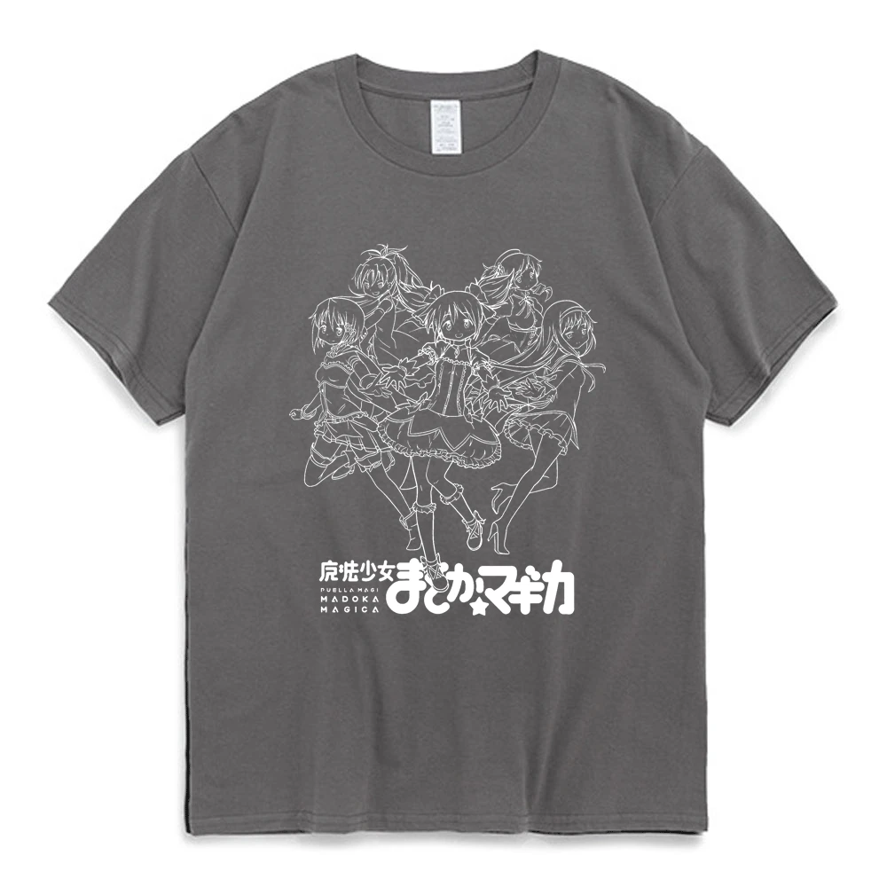 Madoka Magica T Shirts Black Crew Neck Kawaii T-shirt Anime Magical Girls Essential T-Shirtd Short Sleeve Mens Clothing tops images - 6