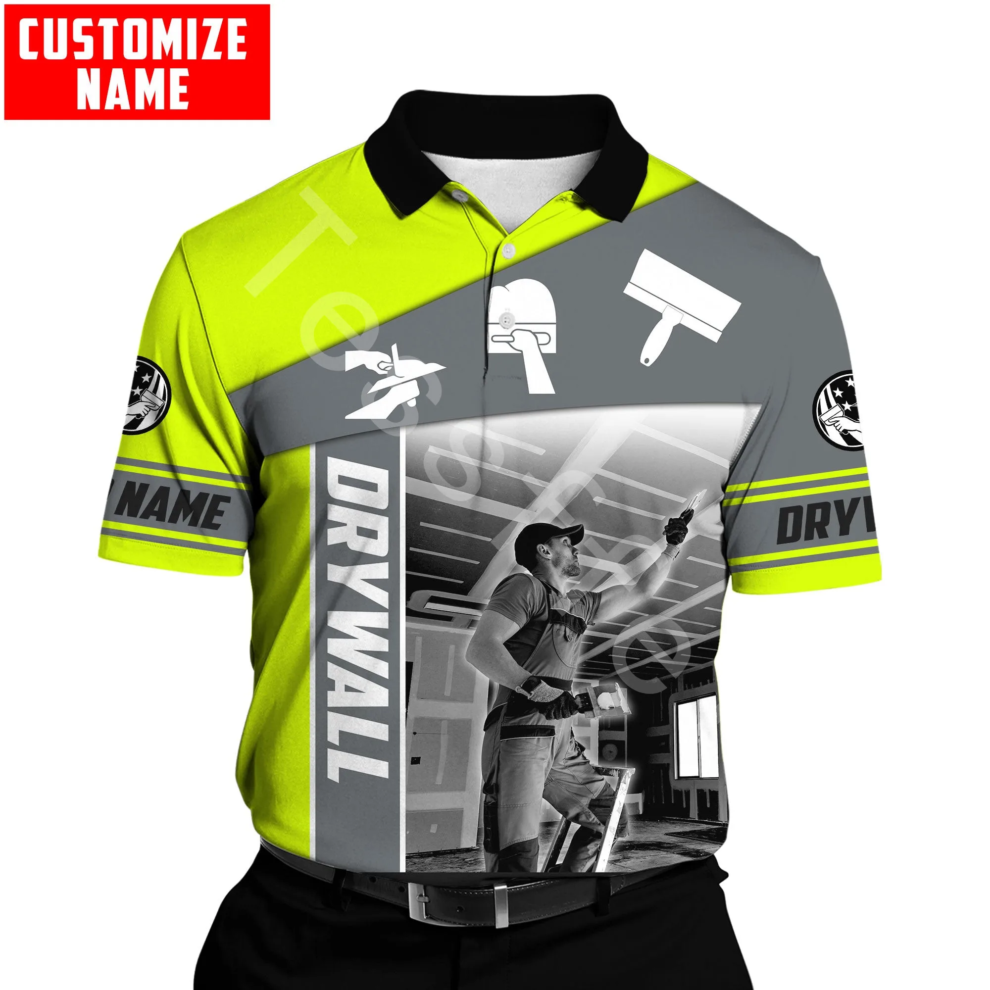 Мужская летняя футболка-поло с коротким рукавом и 3D-принтом |