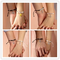 2022 fashion 2pcsset natural stone beads couple bracelet for lover friendship bracelets braid rope distance magnet jewelry