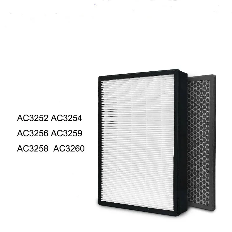 

2 pcs Replacement Filter Kit FY3433 HEPA filter Carbon filter FY3432 for Philips purifier AC3260/3259/3256/4924