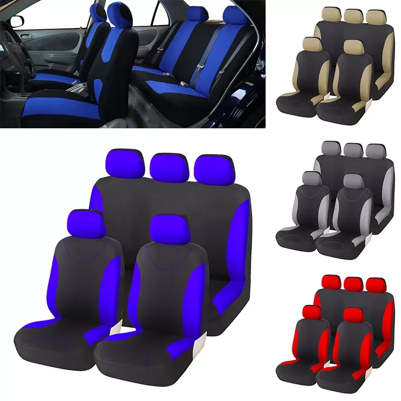 

NEW2023 9PCS Car Seat Covers Gray 2MM Sponge for toyota yaris 2006 accessories for toyota rav4 xa30 for toyota fortuner 2018