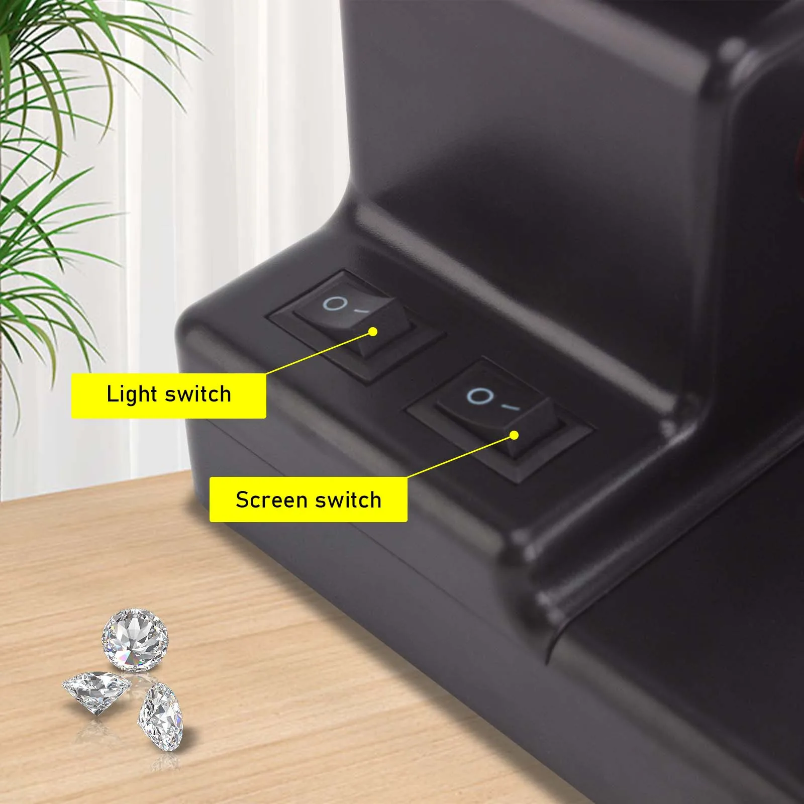 Фото Профессиональный электронный цифровой микроскоп 50X-1000X для просмотра кодов алмазных огранок, с 4,3-дюймовым LED-экраном, инструмент для ювелирного оборудования №4