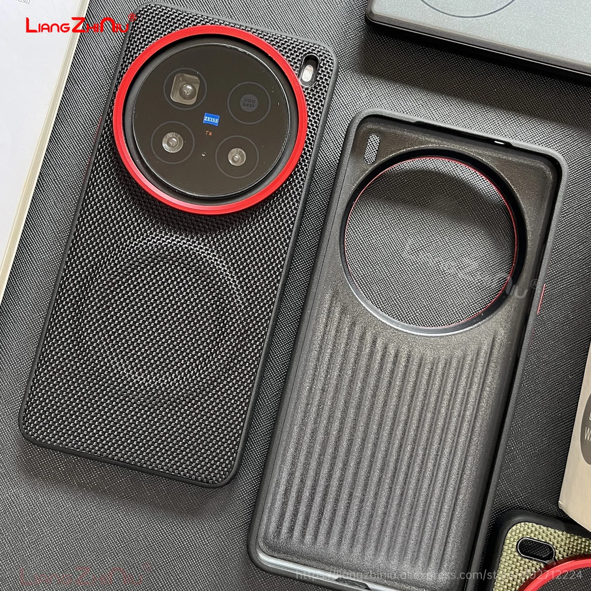 Магнитный чехол для Vivo X300 Pro Magsafe, зарядка, тканая ткань, текстура, ТПУ + ПК, легкий тонкий противоударный кожаный чехол для Vivo X300 (art.: 3920d3fe3cb97) - 3920d3fe3cb97