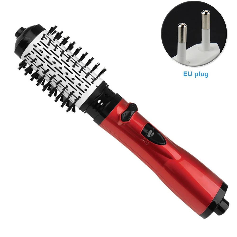 

2 In 1 Hot Air Brush Salon Hair Dryer Curling Straightening Electric Negative Ion Rotating Portable Comb Multifunctional Styling