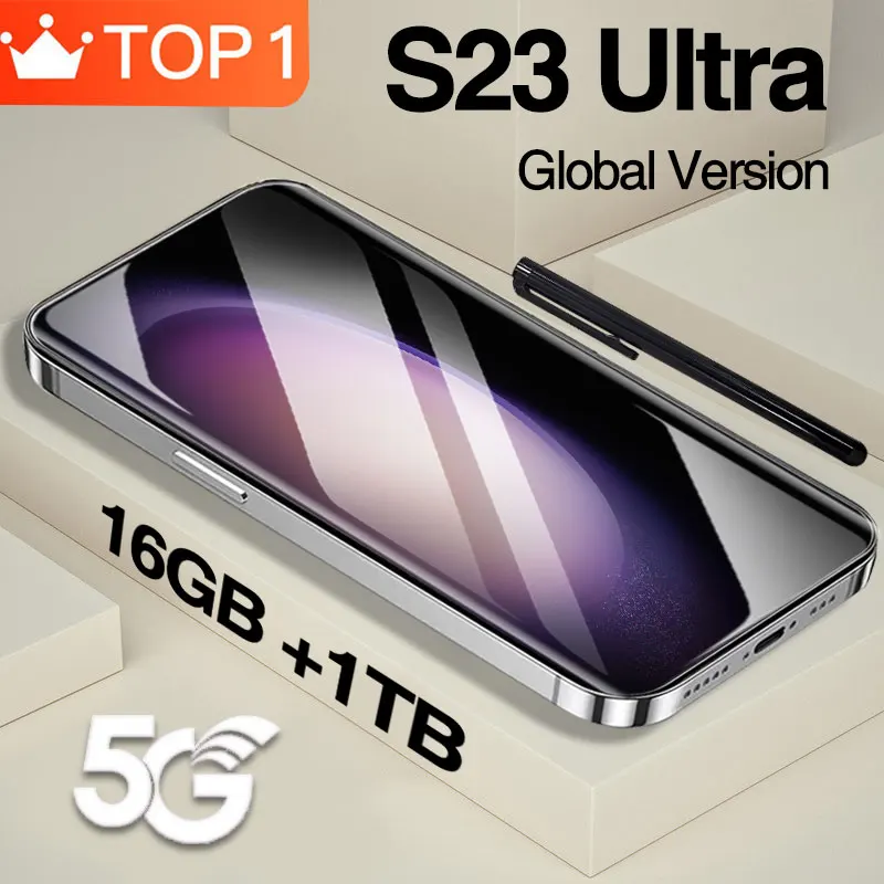 

New S23 Ultra Smartphone 6.8" Full Screen Cell Phone Snapdragon 8 Gen2 6800mAh Battery 4G 5G Mobile Phones Global Version