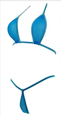 DEKA Transparent Micro Mini Bikini Set Mesh Teardrop Swimwear Women Thong Swimsuit Bandage Biquini Net Yarn Oval Halter