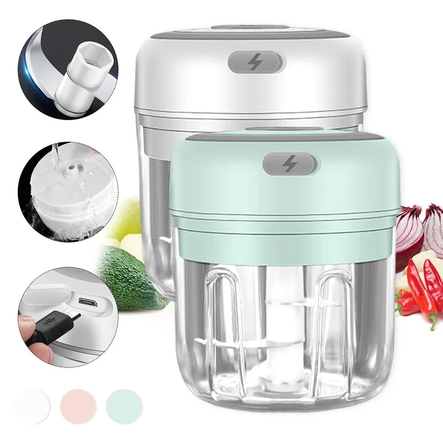 

Mini Electric Food Chopper Portable Electric Vegetable Cutter Meat Grinder Garlic Chopper Household Masher Kitchen Accessories
