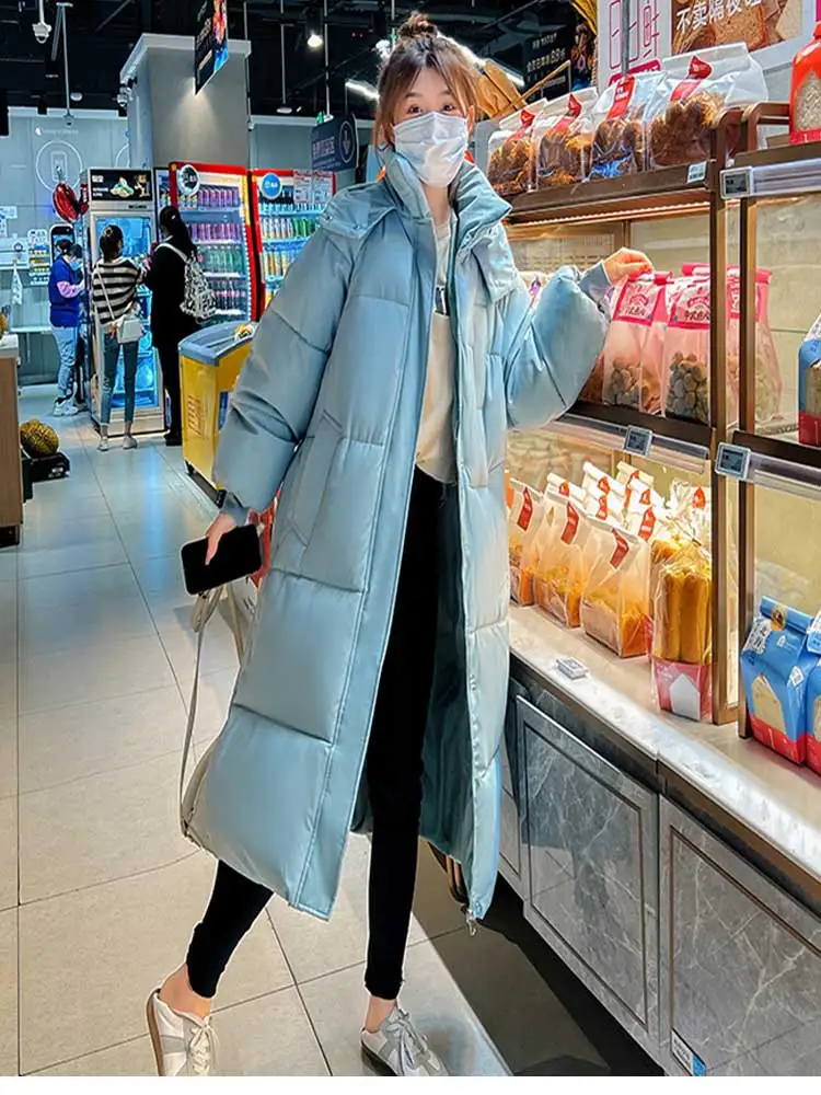 -30 degrees Winter Women Hooded Parkas X-long Jackets Casual Thick Warm Windproof Coat Female Outwear Long Streetwear Size 3XL
