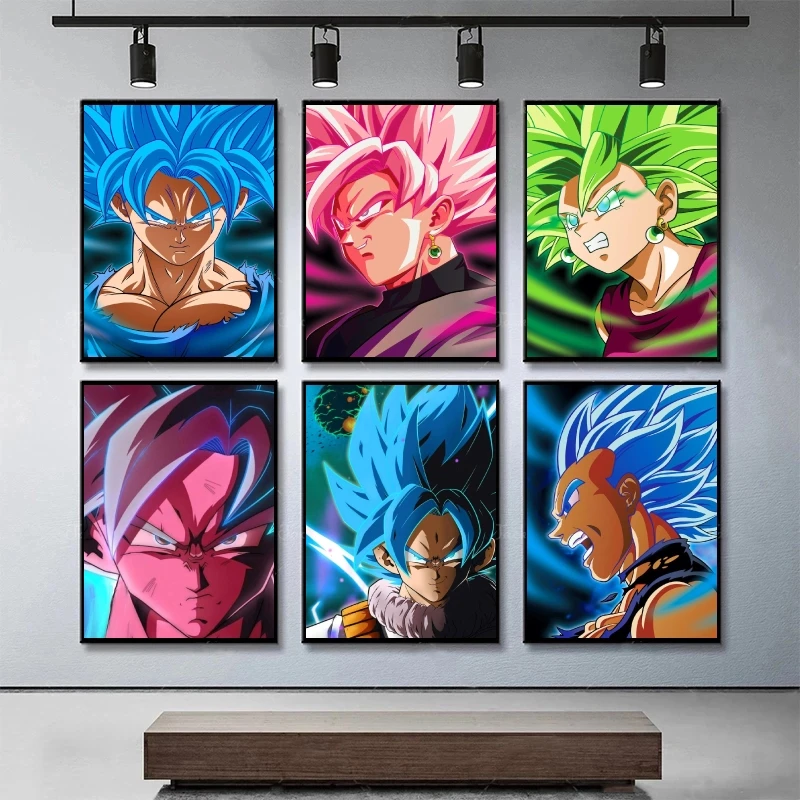 

Print On Canvas Dragon Ball Anime Goku Vegeta Gifts Home Room Painting High Quality Art Wall Stickers Prints Aesthetic Poster