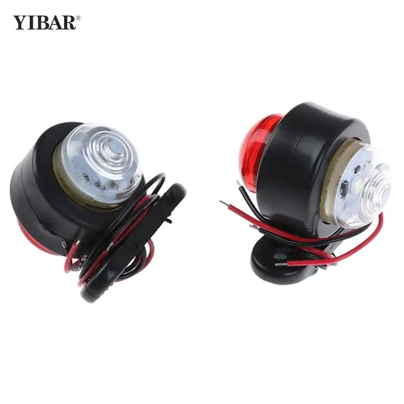 

White Red 2Pcs Car Truck Trailer LED Side Marker Light Turn Signal Clearance Light Indicator Lamp For Lorry Van Caravans 10-30V